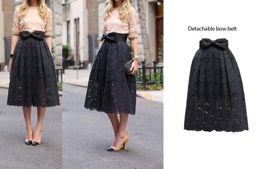 Black lace skirt 2025 what to wear with