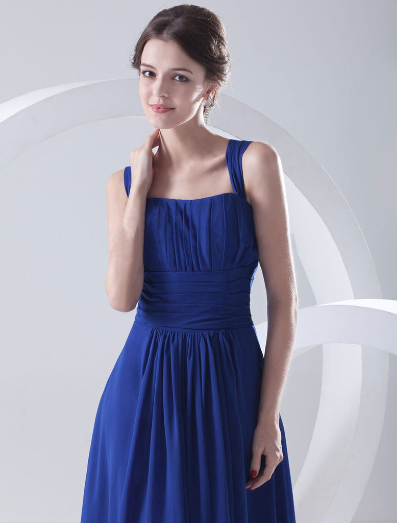 Royal Blue Draping Straps Ethereal Floor-Length Dress – ShObO