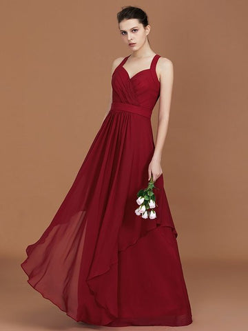 Maroon Ruched Layered Flared Maxi