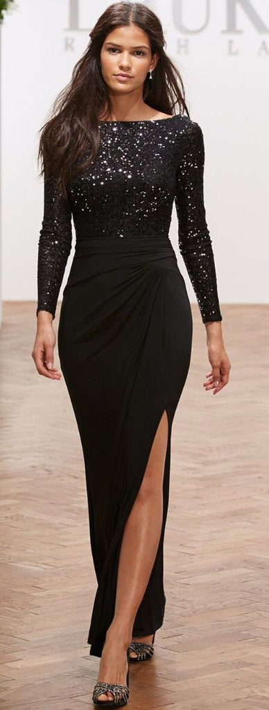 Black Square Neck Long Sleeve Midaxi Dress | PrettyLittleThing USA
