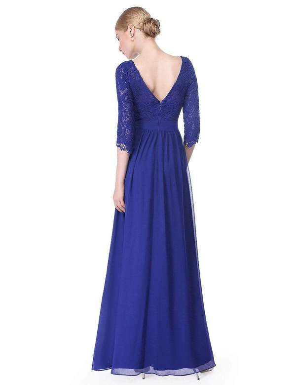 Long fashion sleeve royal blue bridesmaid dresses