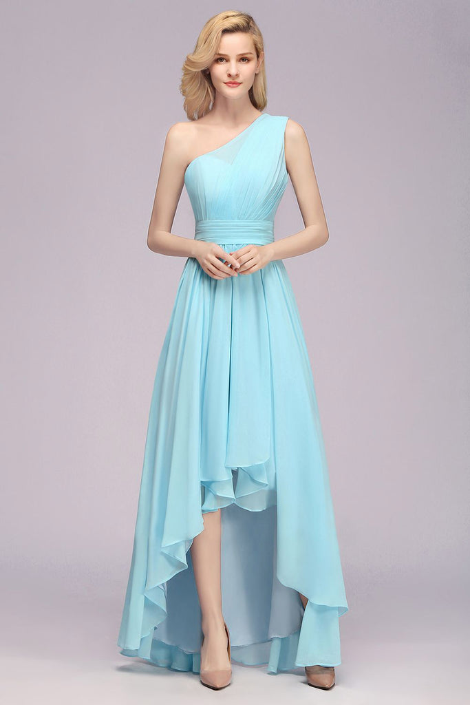 One shoulder high low cheap dress